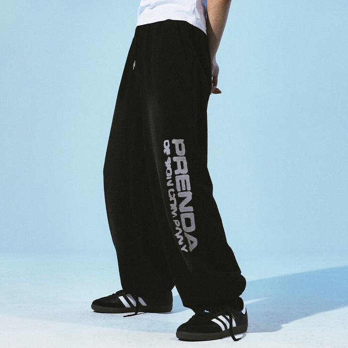 韓國PRENDA - GRADIENT RAWCUT JOGGER PANTS BLACK